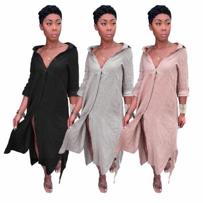 China 2022 Summer New Arrival Maxi Elegant Casual Plus Size Anti-static Loose Long Sleeve Women Dress for sale