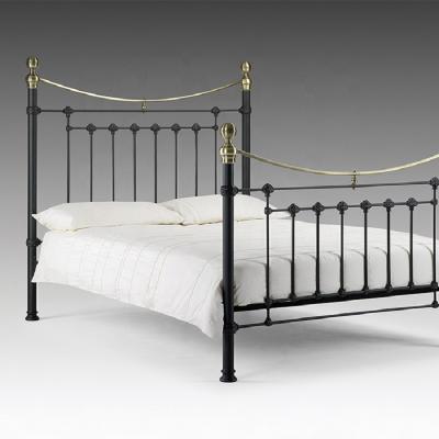 China Modern Queen Size Bed Metal Iron Antiuqe Design Brief Double Bed Queen Size for sale