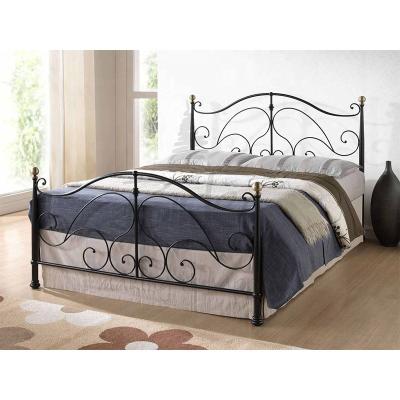 China Modern Design Pattern Design Veneer Ball Size Black Double Adult Modern Metal Beds for sale