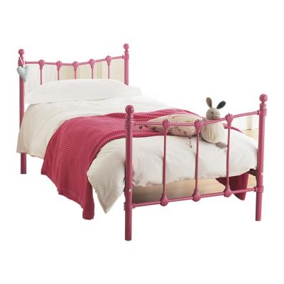 China Modern high quality bed furniture twin size pink metal kids bed set single bed frame bed for girls for sale