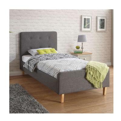 China Custom Modern Hot Selling Modern Single Queen Size Button Fabric Upholstered Bed Frame for sale