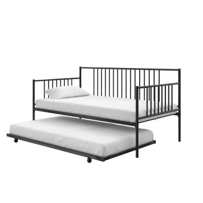 China Simple design living room sofa bed iron industrial metal furniture single pipe size kids day bed with caster for sale