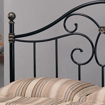 China Modern Design Black Metal Iron Room Furniture King Size Bed Headboard for sale