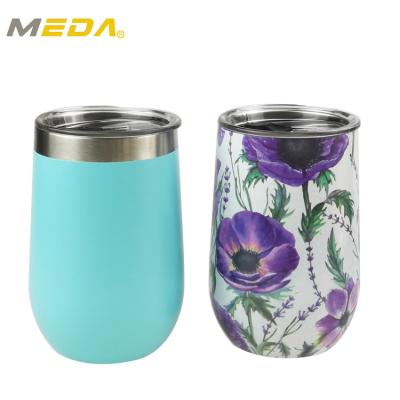 China High Quality Disposable Stainless Steel Coffee Mug Fashionable 12oz Sublimation Metal Wine Tumbler for sale