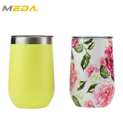 China 12oz Disposable Modern Sublimation Factory Egg Shape Wide Mouth Coffee Mug Flask Metal Wine Tumbler for sale