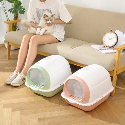 China High Quality Cats And Large Durable Pet Cat Litter Box House Furniture Enclosed Toilet With Cat Litter Shovel For Free for sale