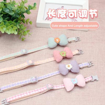 China Customized 2022 new pet products recommended multi-color durable bow cat collar pet collar for sale