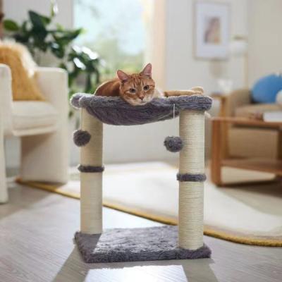 China Eu Standard Sustainable For Sale Environmental Friendly Hot Vinyl Customized Toyssmall Cat Tree With Sisal Pillar Including Hammockhot Salt for sale