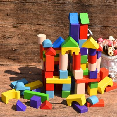 China DIY TOY Small Wooden Blocks Color Kind Constructor Rainbow Wood for Children Kids Games 2-10 Years Old for sale