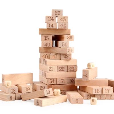 China DIY TOY Customized Wooden Small Tumbling Tower Stacking Game Block Toys Table Blocks Hardwood High Quality Party for sale