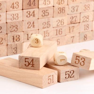 China DIY TOY Wholesale Wooden Mini Tower Toy Hardwood Blocks Tumbling Tower Balance Game Block Tower Small Size for sale