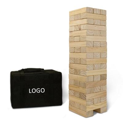 China DIY TOY Jumbo Floor Stacking Games Outdoor Garden Yard Building Wood Family Friend Wooden Tumbling Tower Giant Tumbling Blocks Pine Huge Game for sale