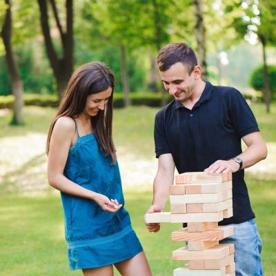 China Building Toy Premium Giant Tumbling Tower Big Block Outdoor Games Block Yard Games Garden Natural Wood Stacking Set Big for sale