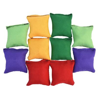 China Custom Polyester Bean Bag Sandbag Ball Square Shape Game Kids Mini Beach Canvas Cornhole Bag Toss Juggling Bag for sale