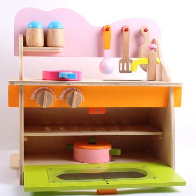 China Eco-Friendly Material Kitchen Toys Pretend Play Role Play Tool Kits Kids Kitchen Set Toy For Kids Girls Set To Pretend Cooking Toys Educational Wooden for sale