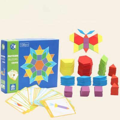 China Cartoon Toy DIY Puzzle Game Tangram Puzzle Creative Kindergarten Colorful Wooden Home Education Kid Toys Children Intellectual Development for sale