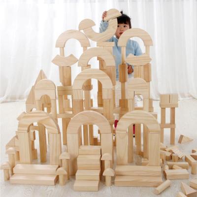 China DIY Building Brick Wooden Giant Building Block Outdoor Large Building Set Kindergarten Building Students Early Learning Building Blocks for sale