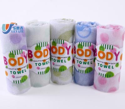 China Amazon Disposable Best Sellers Printing Exfoliating Towels Bath Towel 100% Nylon Body Shower Gift Scrubber Premium e-friendly for sale