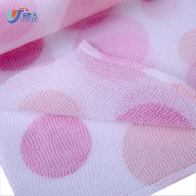 China Disposable Customer Design Printing 100% Beauty Skin Towel Nylon Scrubber Exfoliating Nylon Fabric for sale