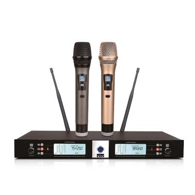 China Perfect Sound Wireless Microphone U-777 Professional Karaoke KTV Microphone for sale