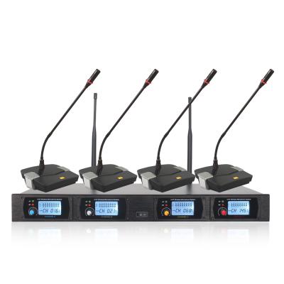 China 2020 new design UHF wireless4 channel gooseneck microphone for teaching and conference for sale