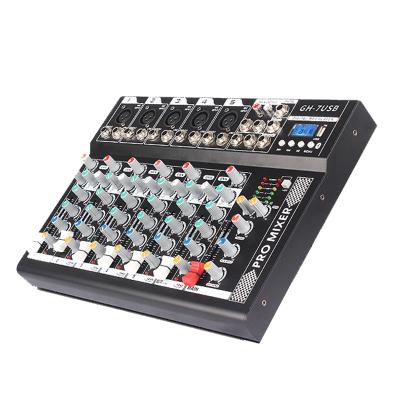 China DELAY / REPEAT / GAIN / Digital Seven Channel HI LOW Powered Sound Mixer Brands Professional Stage Pro Audio Mixer for sale