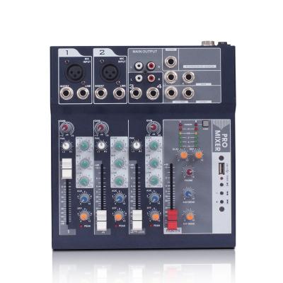 China DELAY / Mini REPEAT / GAIN / HI LOW Computer Phone Use 4 Channel USB Portable Live Audio Mixer for sale