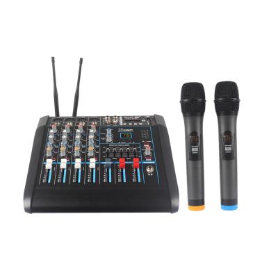 China DELAY / REPEAT / GAIN / NEWEST 4 Channel BT USB HI LOW Audio Mixer Console With Amplifier for sale