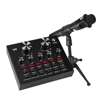 China Live Streaming Microphone Sound Card Recording Studio Microphone Condenser Microphone V8 for sale