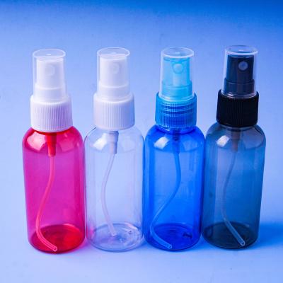 China Wholesale Custom Color 50ml Medicine Clear PET Plastic Empty Refillable Fine Mist Spray Bottle For Perfume Hand Sanitizer for sale