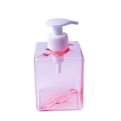 China Custom Plastic Lotion Packaging PETG Square Bottle 500ml Lotion Pump Bottle Shampoo Bottle With Lotion Dispenser Pump for sale