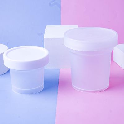 China Food grade 100ML 200ML 300ML 400Ml 500ML 600ML pp plastic food grade semi transparent pudding jar with screw lid for sale