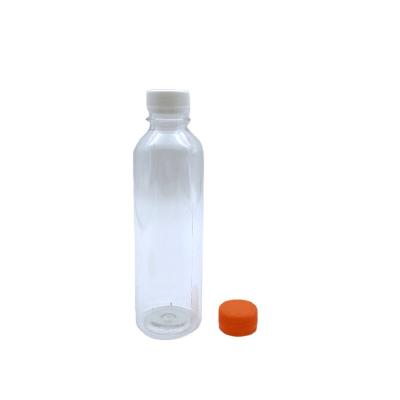 China food & Clear Square Plastic Beverage Packaging 360ml Pet Medicine Syrup Mineral Water Juice Beverage Bottle for sale