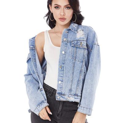 China Plus Size Fashion 2020 Short Ripped Denim Lattice Jackets For Women for sale