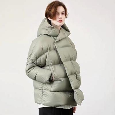 China Waterproof 2021 Winter Clothes Women Stripper Down Jacket Crop Bubble Puffy Short Coat for sale