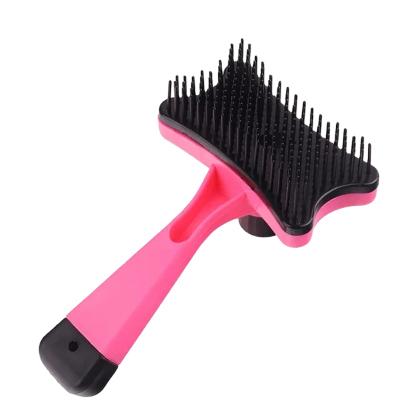 China Stocked Cat Swipe Brush Removes Dog Self-cleaning Pet Hair Comb Reliable Pet Grooming Brush Self-cleaning Comb for sale