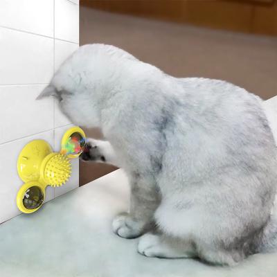 China New Product Windmill Cat Toy Catnip Cat Toys Light Suction Massage Stocked Toy for sale