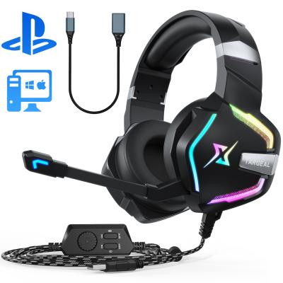 China SKY-917  gaming headset Computer accessories 7.1virtual channel game headset with RGB light stereo gaming headphone for sale