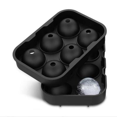 China Silicone 6 Hole Round Ice Cube Mold for Sustainable and Versatile Ice Cream Tools for sale