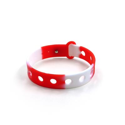 China Customized Multi Color Silicone Wristband For Kids With Holes For Charms By Moulding for sale