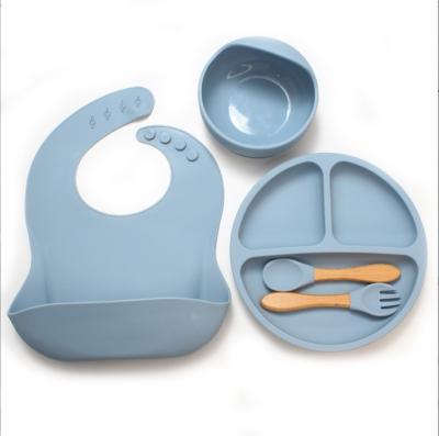 China 5 Stück Weichlöffel BPA Babyspeise Löffel Gabel Set Utensilien Silikon Baby Set für den Markt zu verkaufen