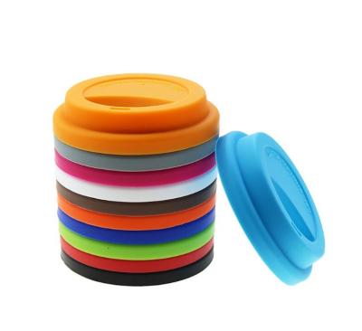 China Drinkware Type Cups Saucers Reusable Silicone Coffee Cup Cover Colorful Rubber Cup Lid for sale