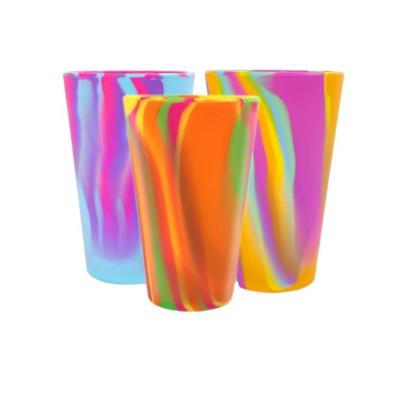 China Food Grade Silicone 480ml Tie Dye Silicone Tumblers Cups for Drinking Water and Coffee for sale