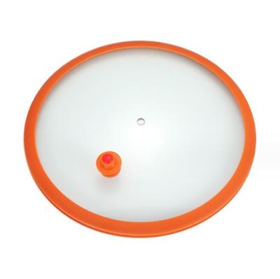 China Multipurpose Home Silicone Glass Lid Sustainable Heat Proof Visual Anti-Overflow Pot Lid for sale