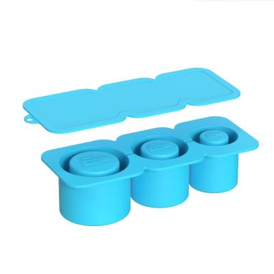 China 2024 Silicone Cylinder Ice Mold with Lid and Bin for Freezer Ice Cube Tray for Tumbler Cup for sale