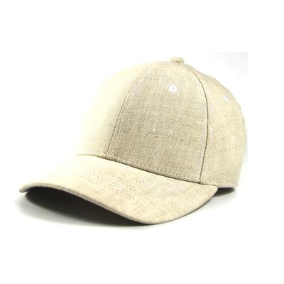 China Wholesale COMMON Logo 6 Panel Single Panel Closure Elastic Band Beige Canvas Baseball Caps For Women for sale