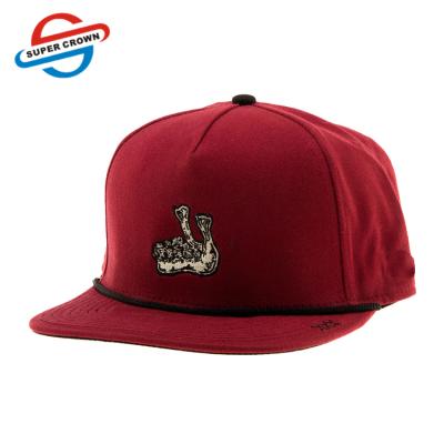 China COMMON 3D Embroidered 5 Panel Snap Back Cap With Cord Snapback Private Label Custom Caps for sale