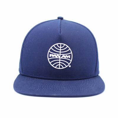 China COMMON 3d breath patch embroidery hats plastic rubber snapback caps custom logo bill snapback blue flat cap for sale