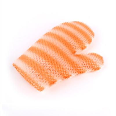 China EXFOLIATING Popular Bathroom Gloves Custom Five Fingers Hand Shape Bath Glove Dead Skin Remover Body Exfoliator Bath Gloves for sale