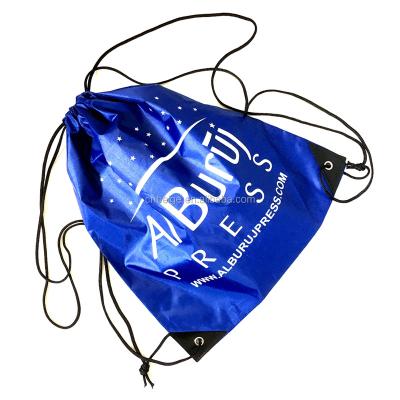 China Fashionable custom made polyester sling sports leisure drawstring backpack cheap outdoor bag for sale